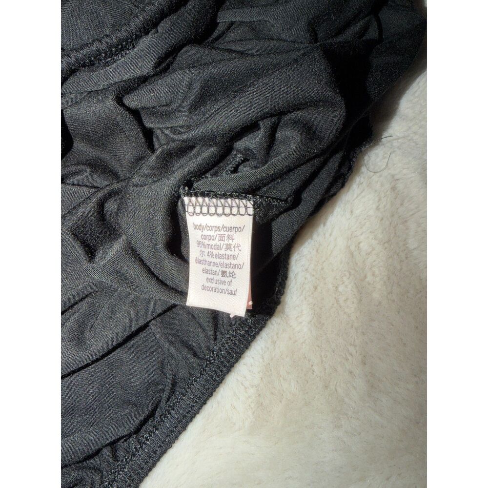 Victoria's Secret Heavenly Black Modal Wrap Crop Top Long Sleeve Size M - Picture 5 of 7
